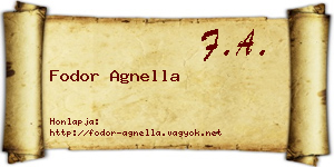 Fodor Agnella névjegykártya